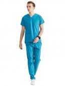 Costum medical unisex albastru turcoaz
