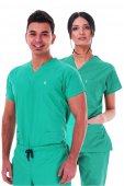Costum medical unisex verde turcoaz